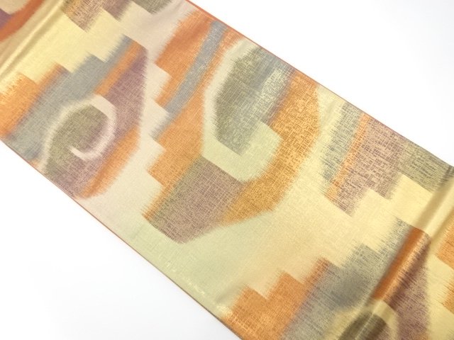 幾何学模様織り出し　全通袋帯